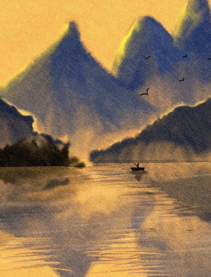 vẽ tranh thủy mặc 34