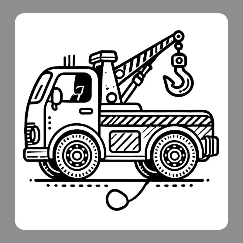 xe cần cẩu tô màu