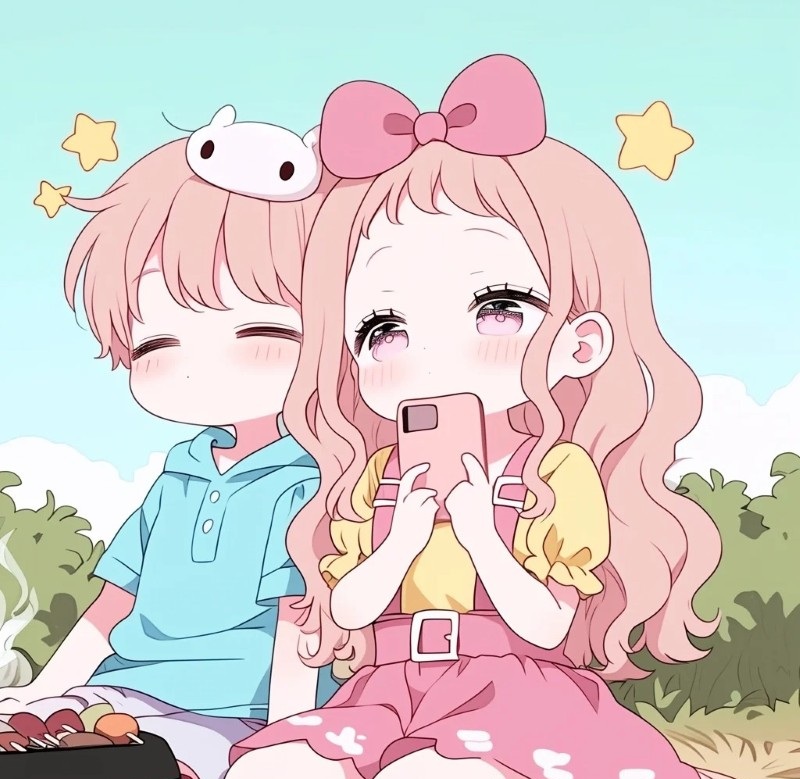 ảnh cặp đôi anime chibi cute 31