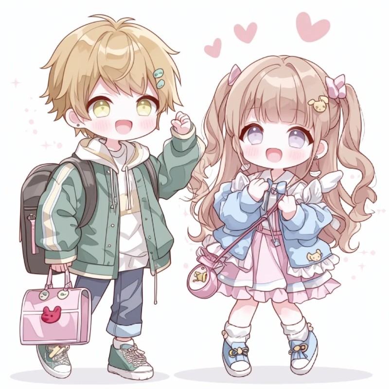 ảnh cặp đôi anime chibi cute 49
