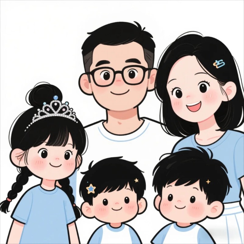 ảnh gia đình chibi 10