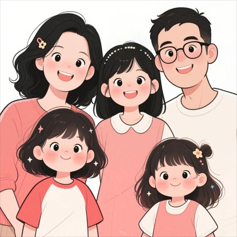 ảnh gia đình chibi 9