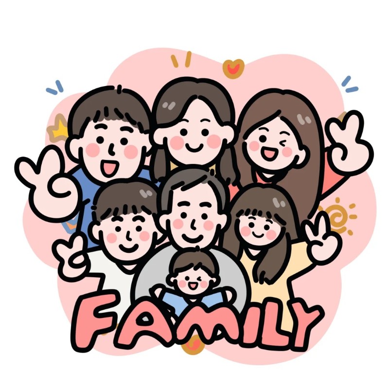 ảnh gia đình hạnh phúc hoạt hình chibi