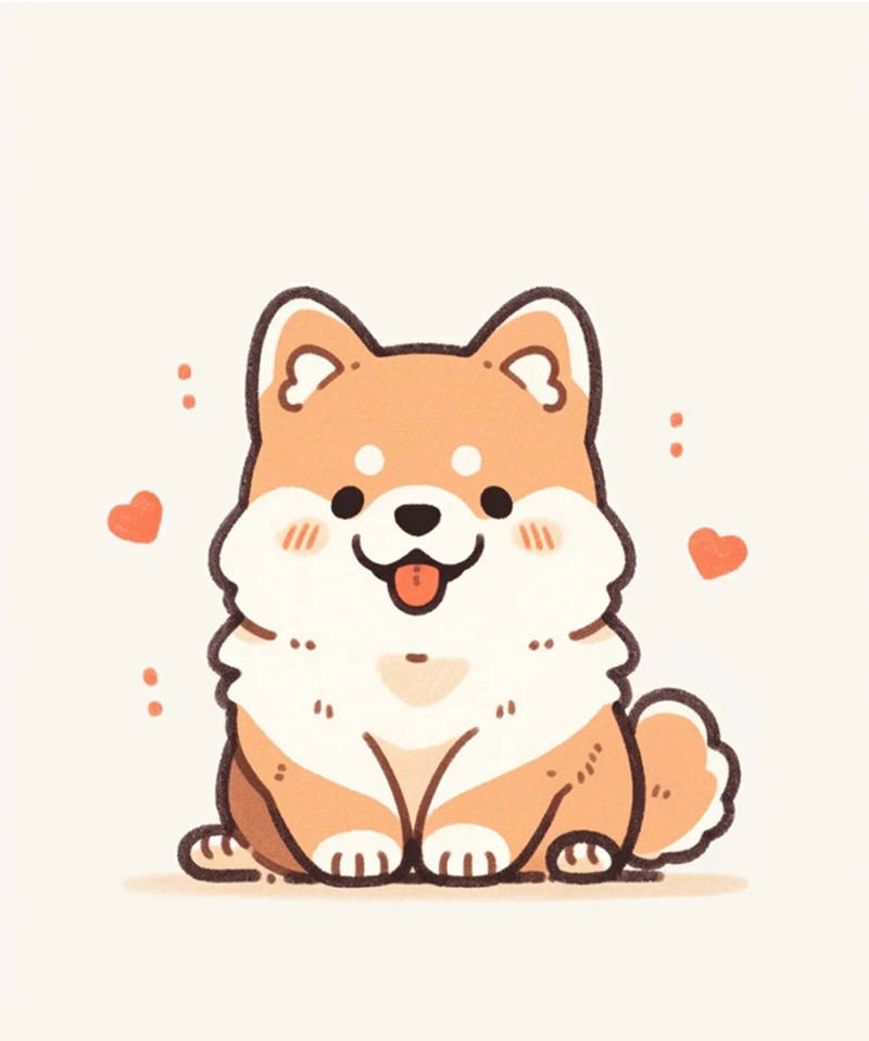 chó con chibi cute