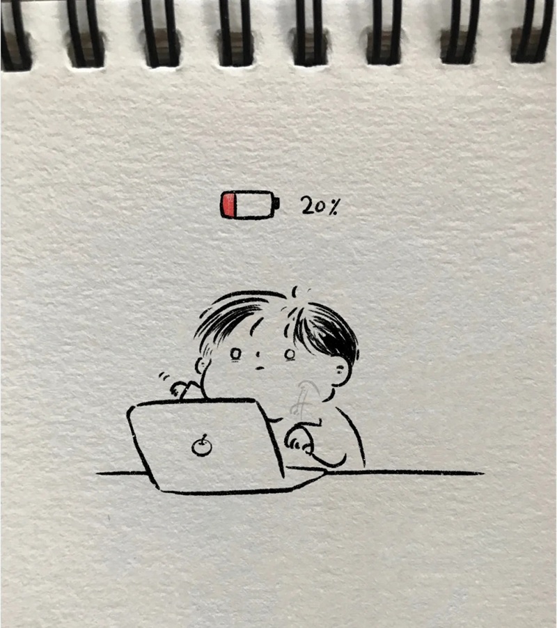 hết pin chibi 24