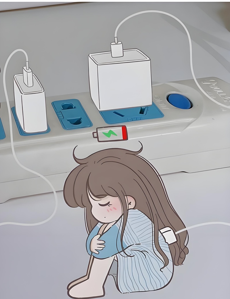 hết pin chibi 6