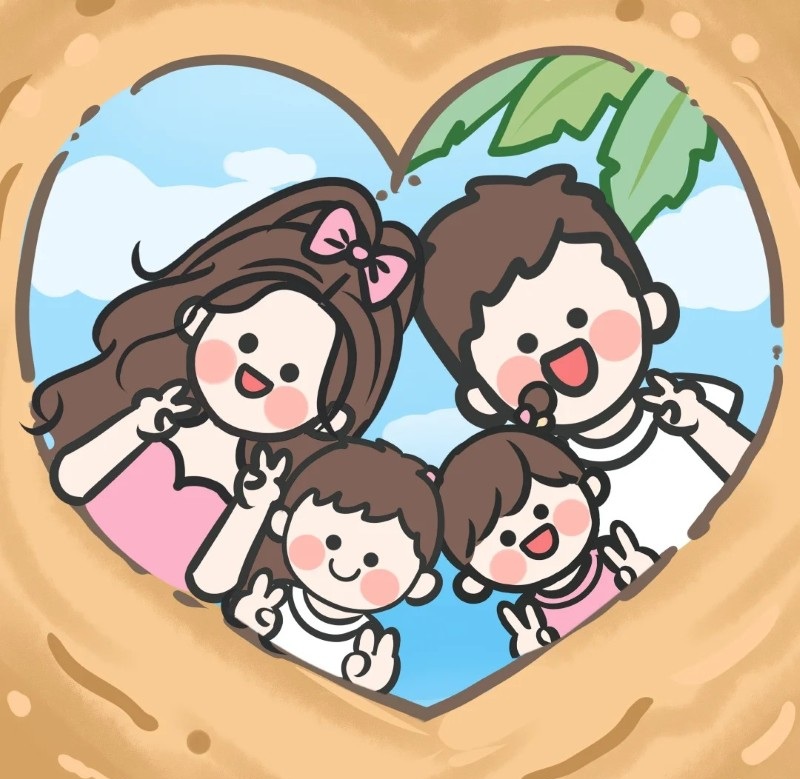 hình ảnh gia đình hạnh phúc chibi
