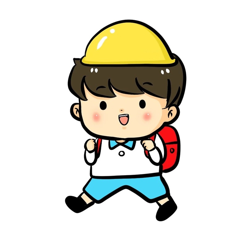Cute student with yellow hat.
