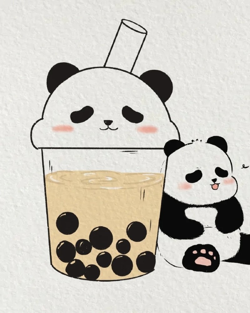 ly trà sữa chibi