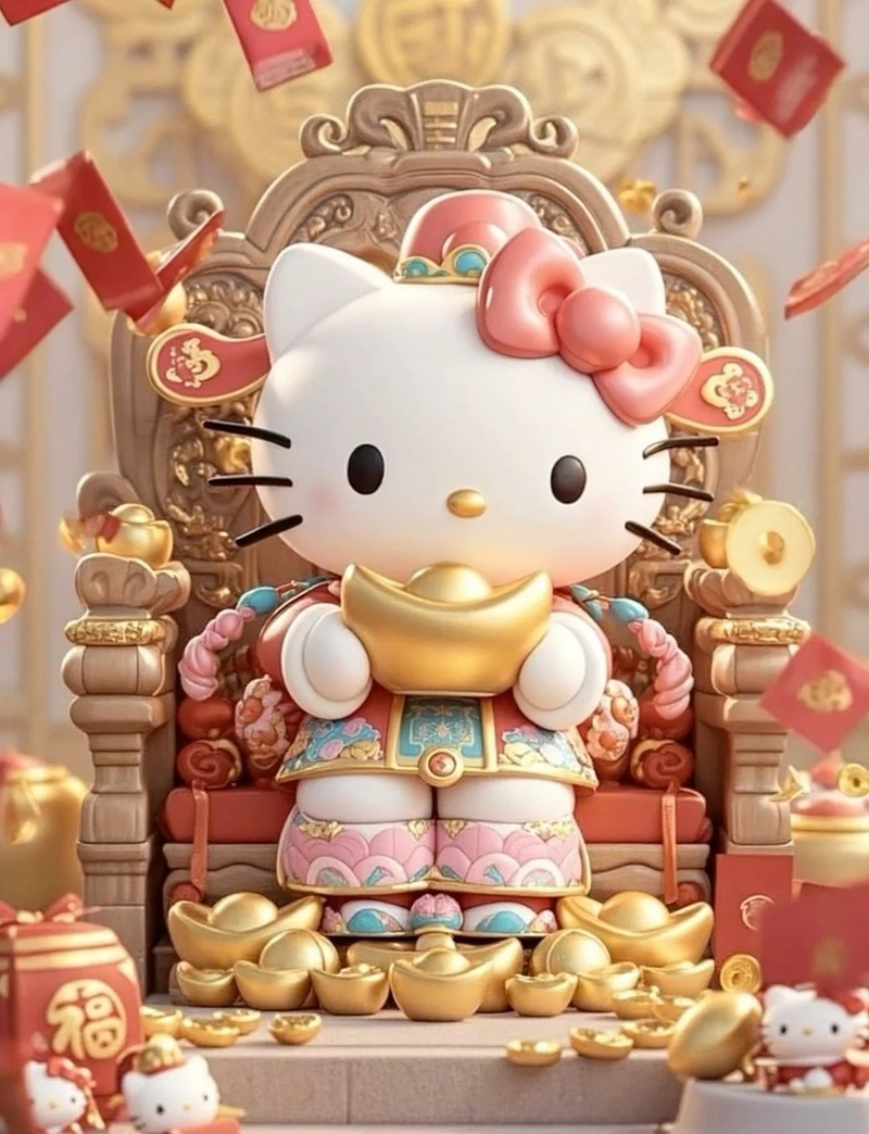 mèo thần tài chibi 11