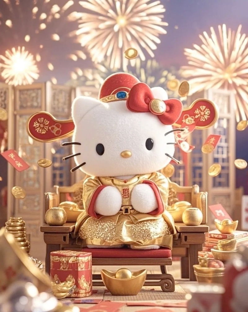 mèo thần tài chibi 12
