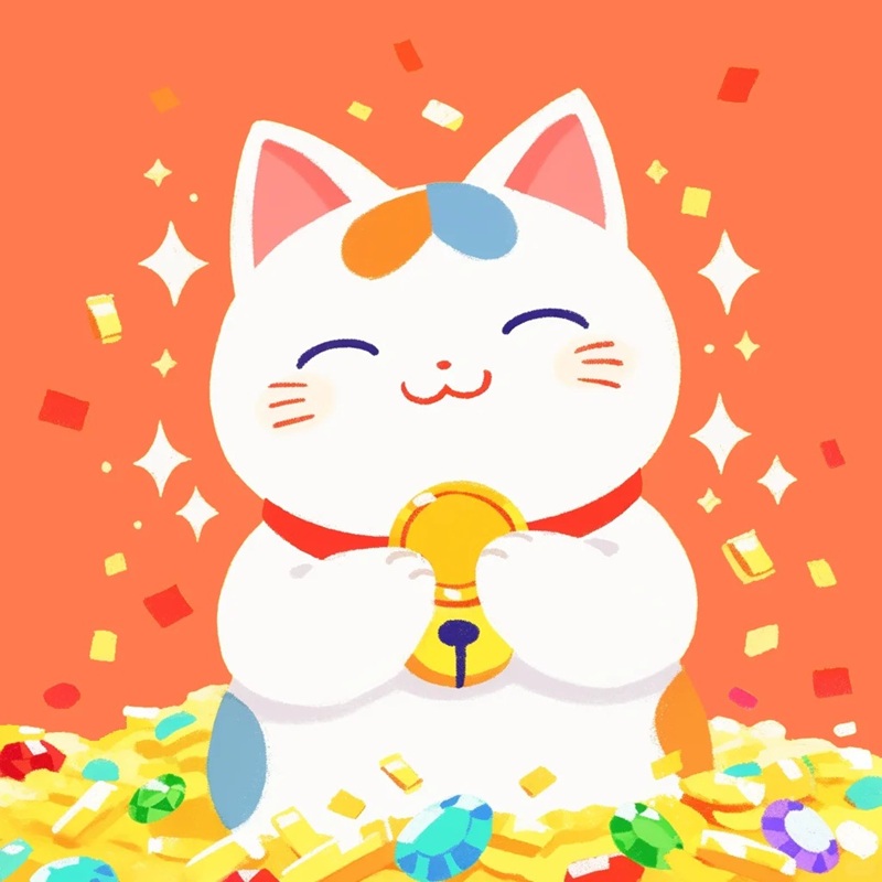 mèo thần tài chibi 2