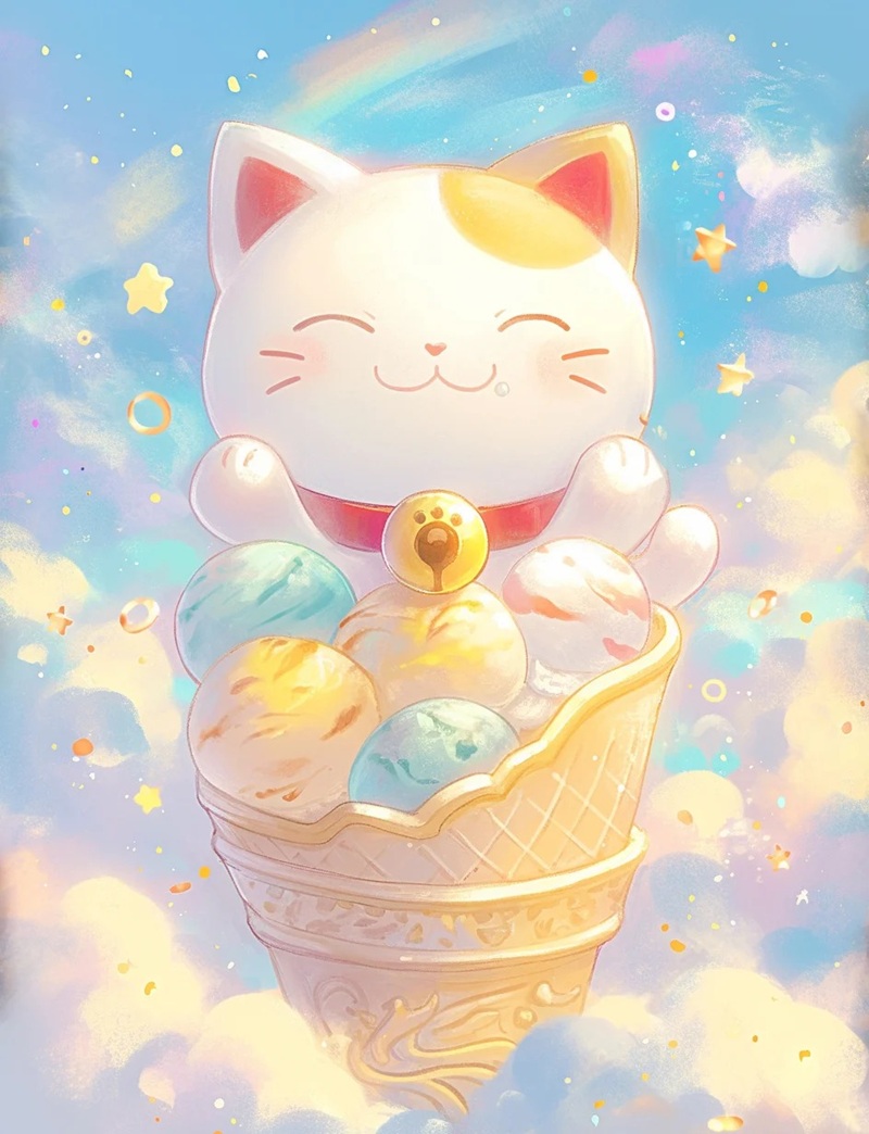 mèo thần tài chibi 21