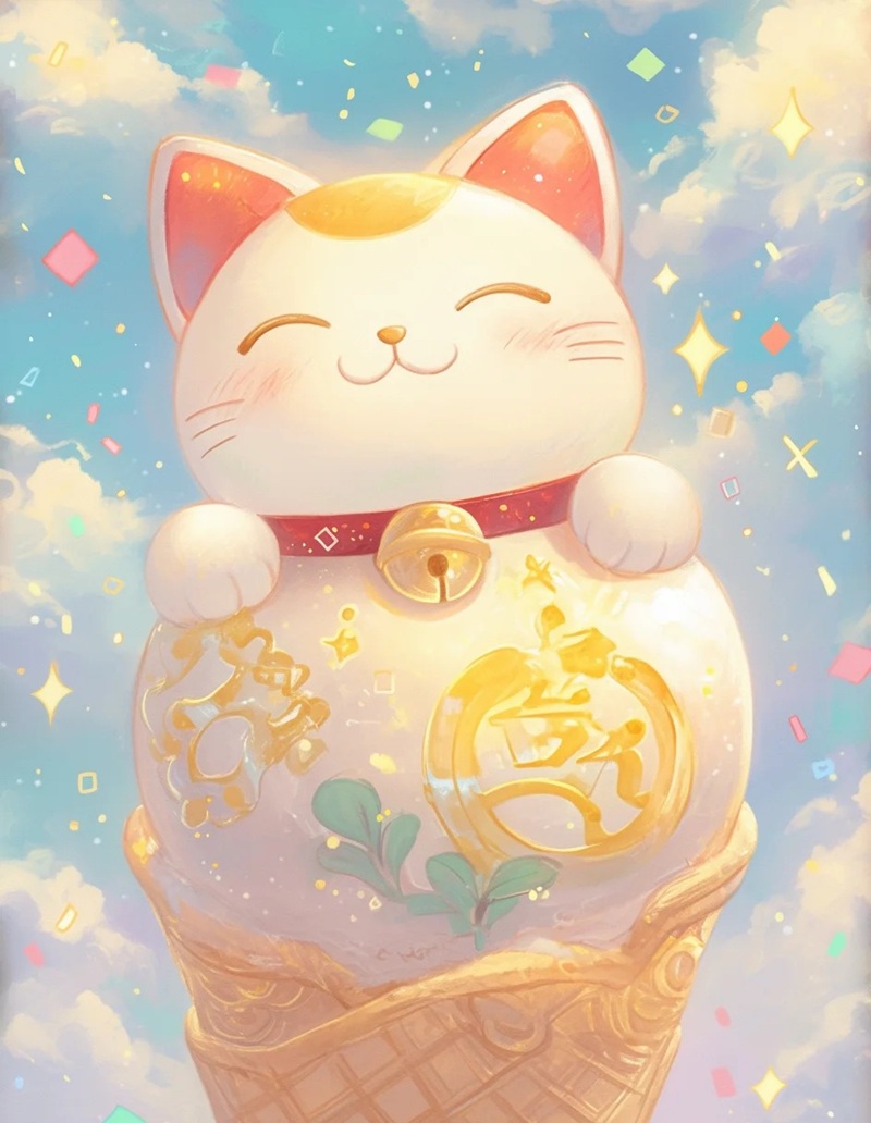 mèo thần tài chibi 22