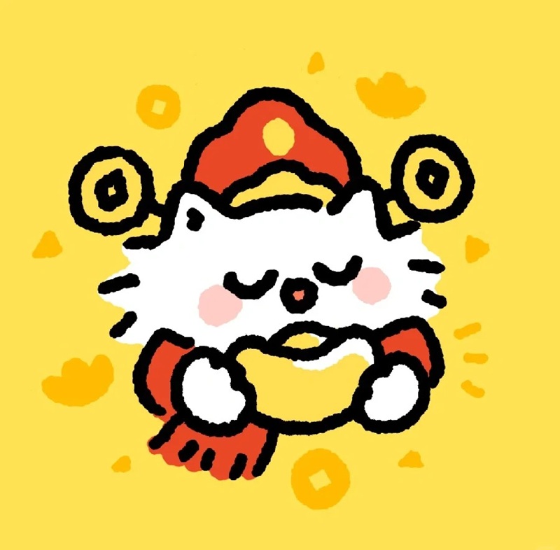 mèo thần tài chibi 24