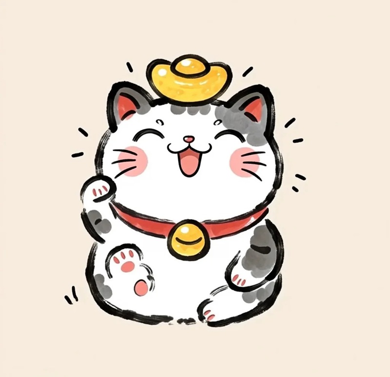 mèo thần tài chibi 25