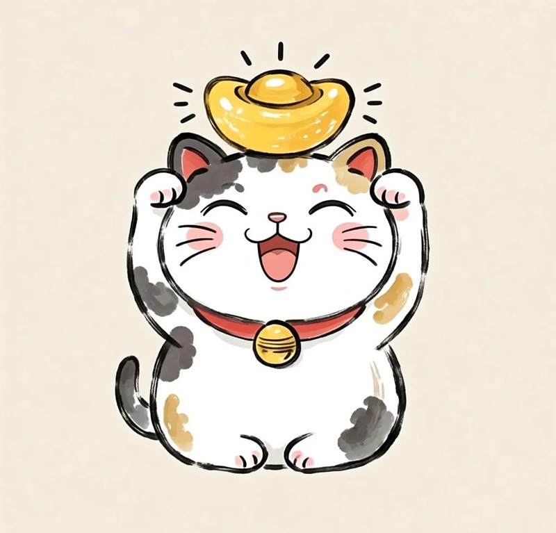 mèo thần tài chibi 26