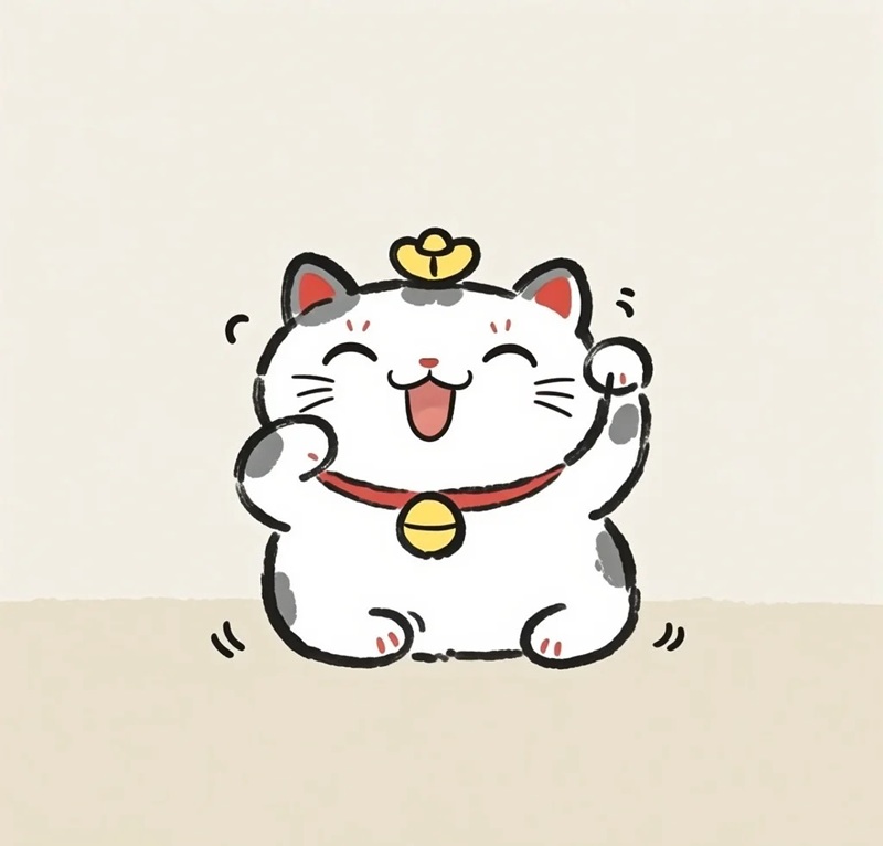 mèo thần tài chibi 27