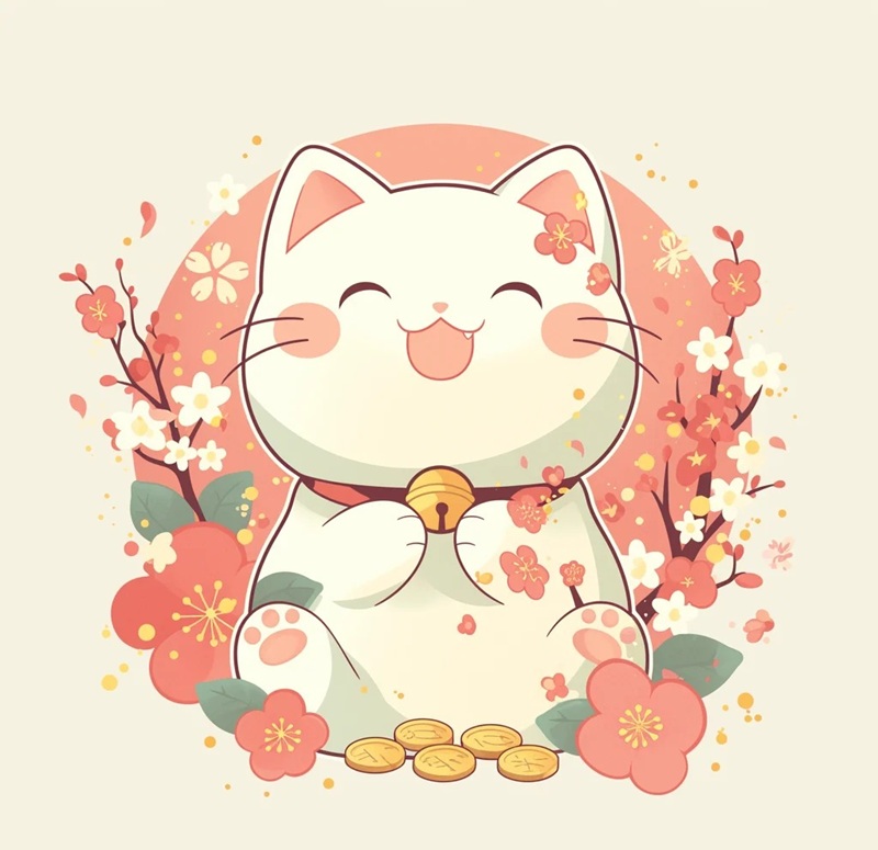 mèo thần tài chibi 32