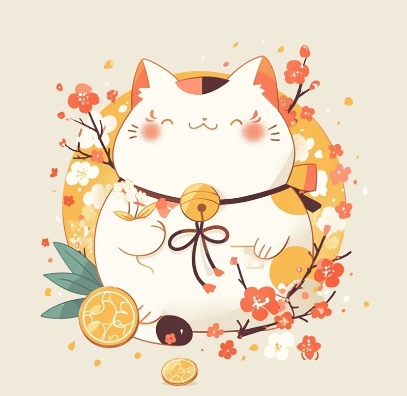 mèo thần tài chibi 33