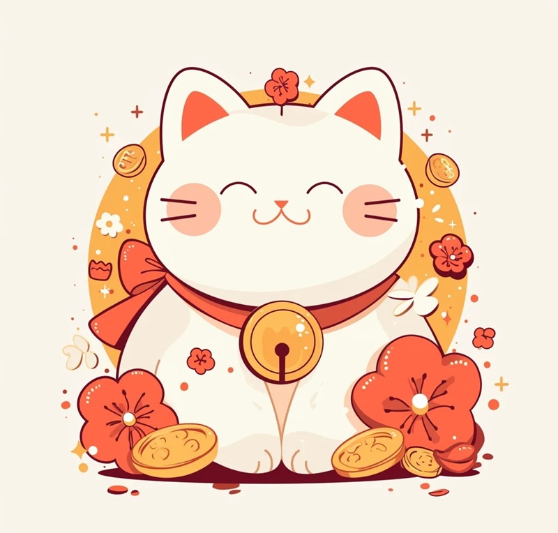 mèo thần tài chibi 34