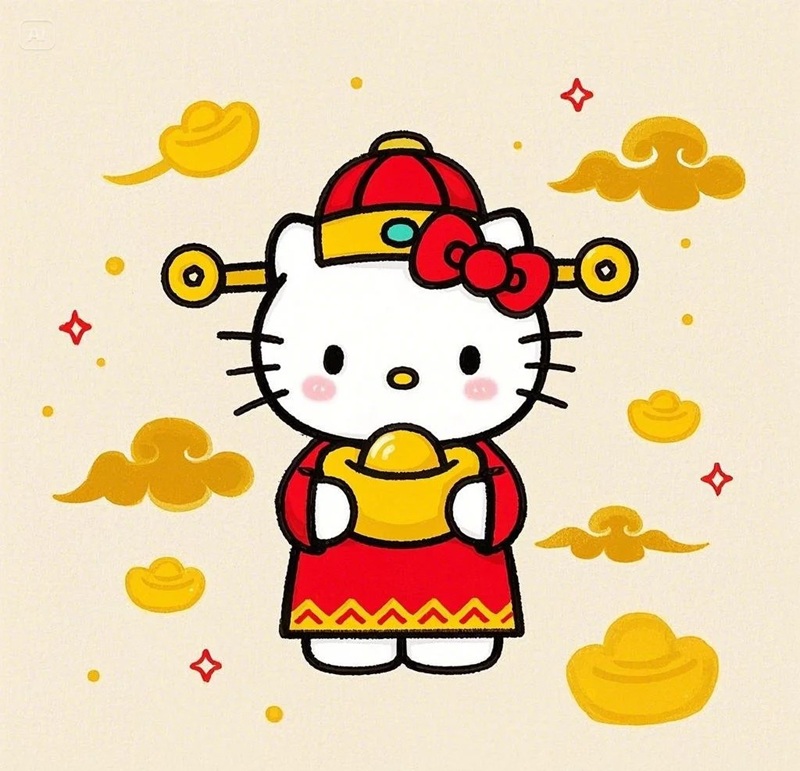 mèo thần tài chibi 4