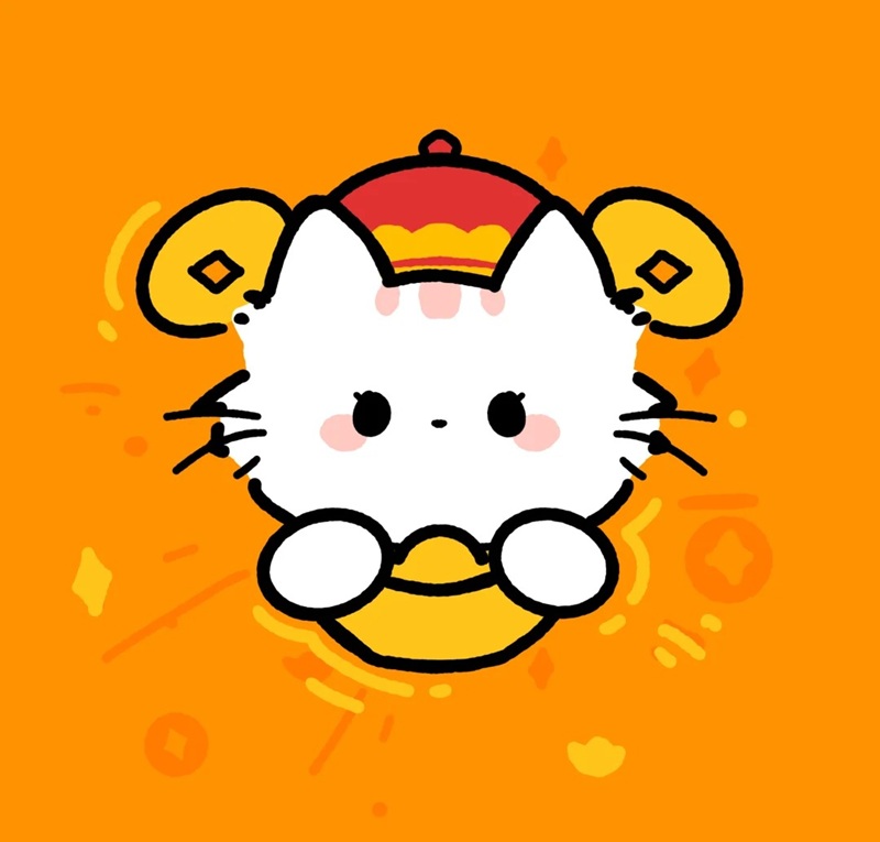 mèo thần tài chibi 40