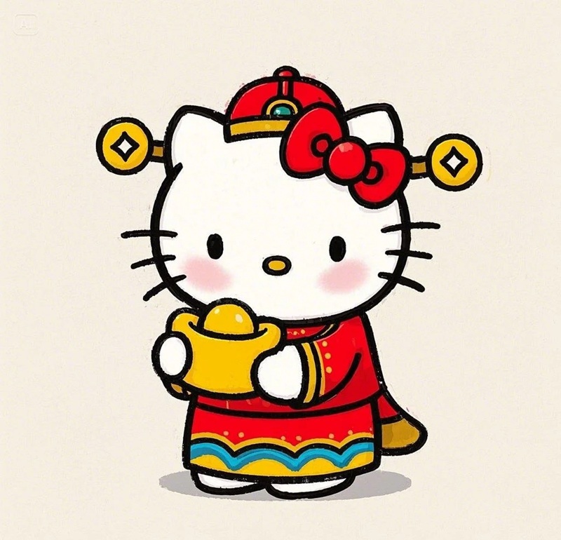 mèo thần tài chibi 5