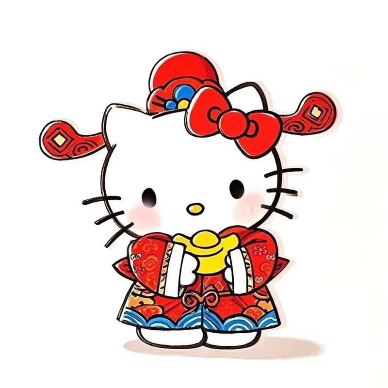 mèo thần tài chibi 6