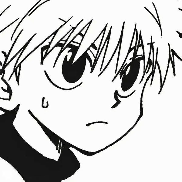 avatar killua trắng đen avatar killua trắng đen