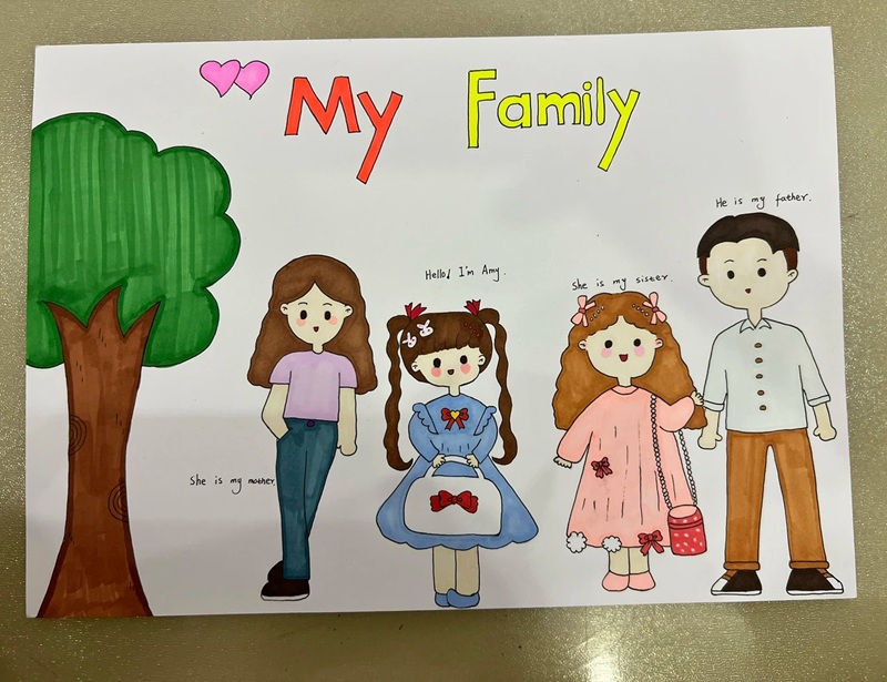 vẽ tranh đề tài gia đình 10