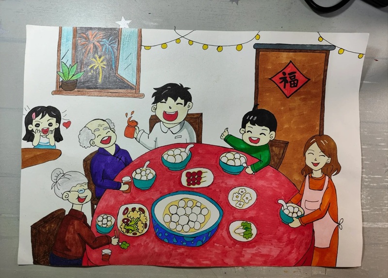 vẽ tranh đề tài gia đình 13