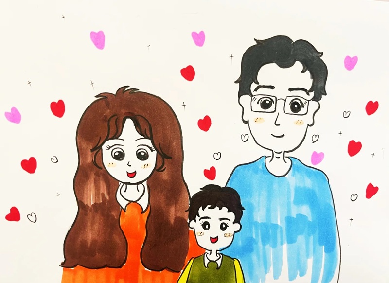 vẽ tranh đề tài gia đình 26