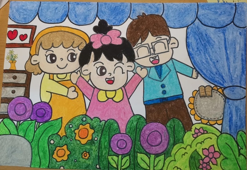 vẽ tranh đề tài gia đình 30