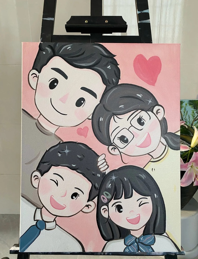 vẽ tranh đề tài gia đình 37