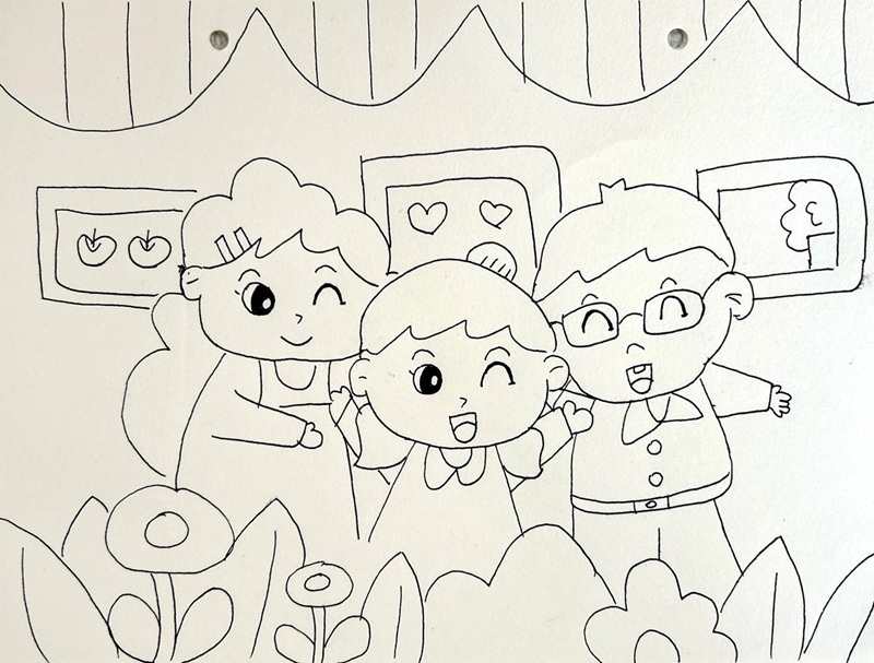 vẽ tranh đề tài gia đình lớp 8 đẹp nhất