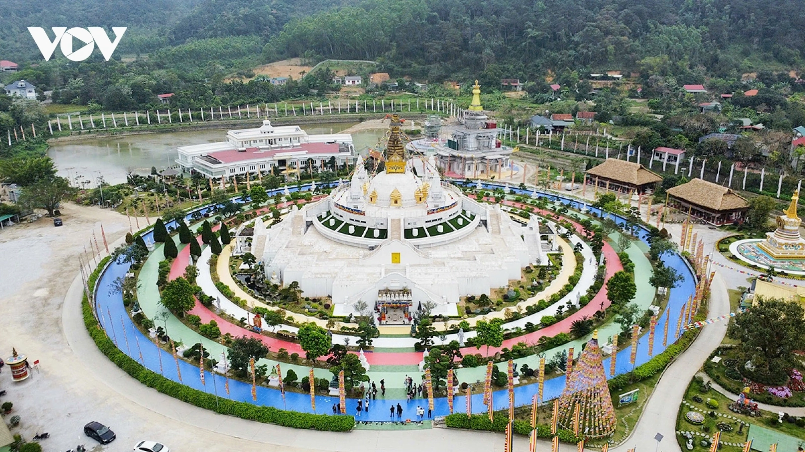 Bảo tháp Mandala Tây Thiên tái hiện 5 yếu tố vũ trụ trong Phật giáo Kim cương thừa