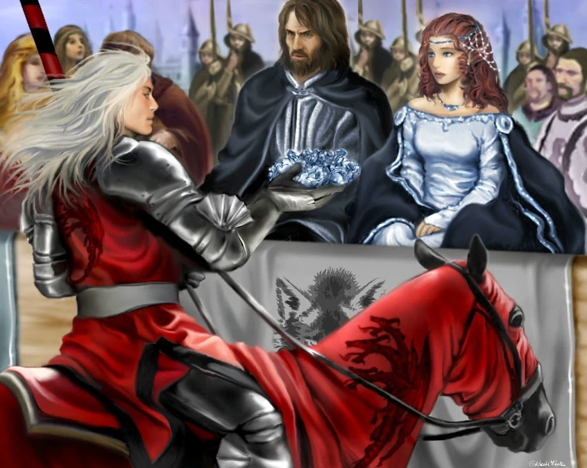 Rhaegar đội vương miện 'Nữ hoàng Tình yêu và Sắc đẹp' cho Lyanna