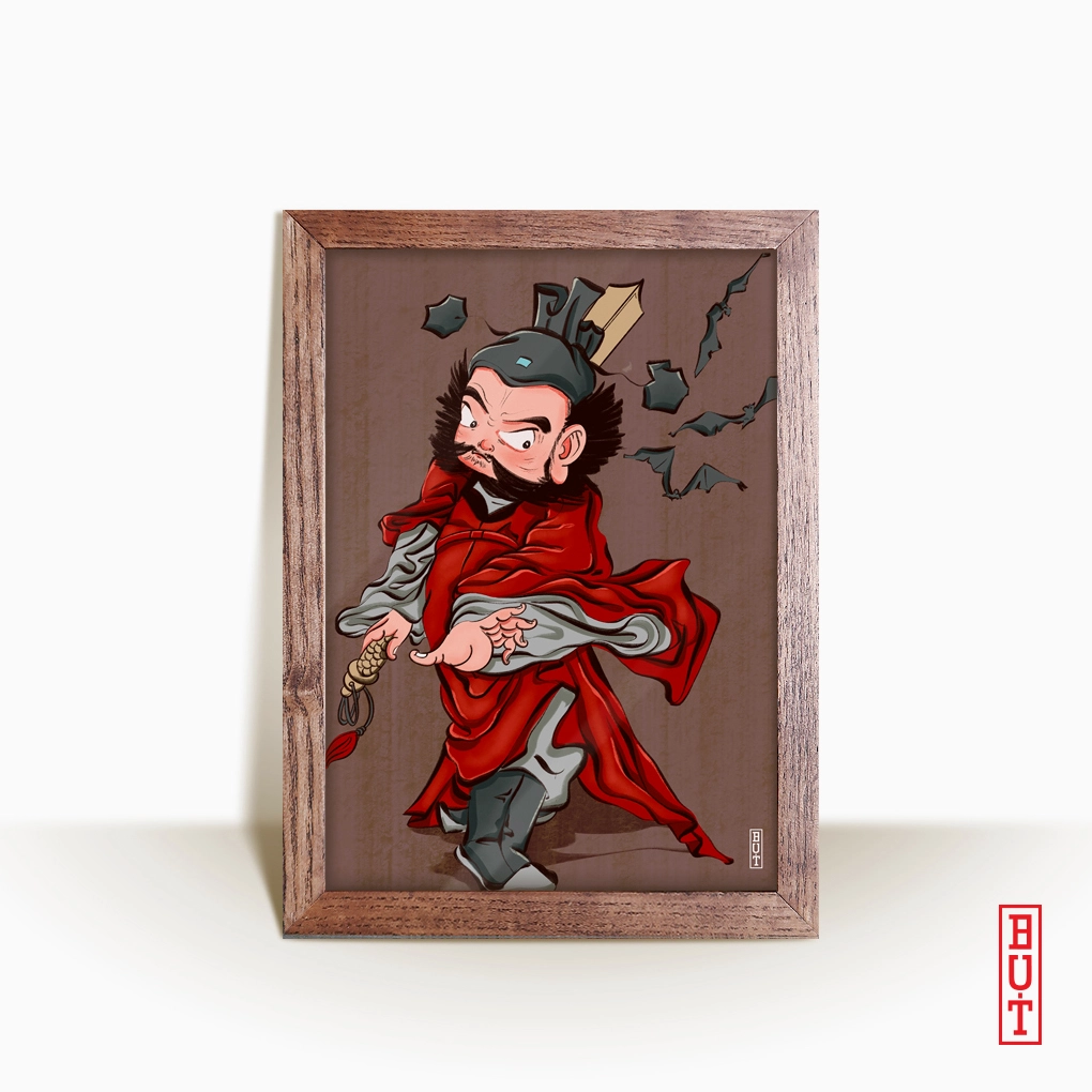 Tranh Chung Quỳ treo trong nhà, cửa tiệm, gia đình giúp trấn trạch, xua đuổi tà khí, bảo vệ không gian sống và mang lại cảm giác bình an, vững tâm cho gia chủ.